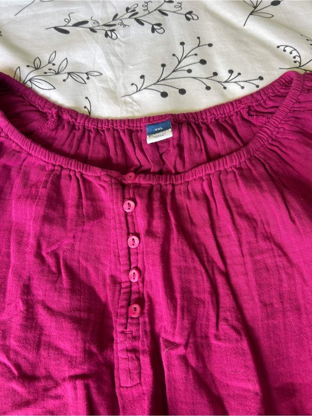 Old Navy Fuchsia Long Sleeve Peasant Blouse - Picture 2 of 4
